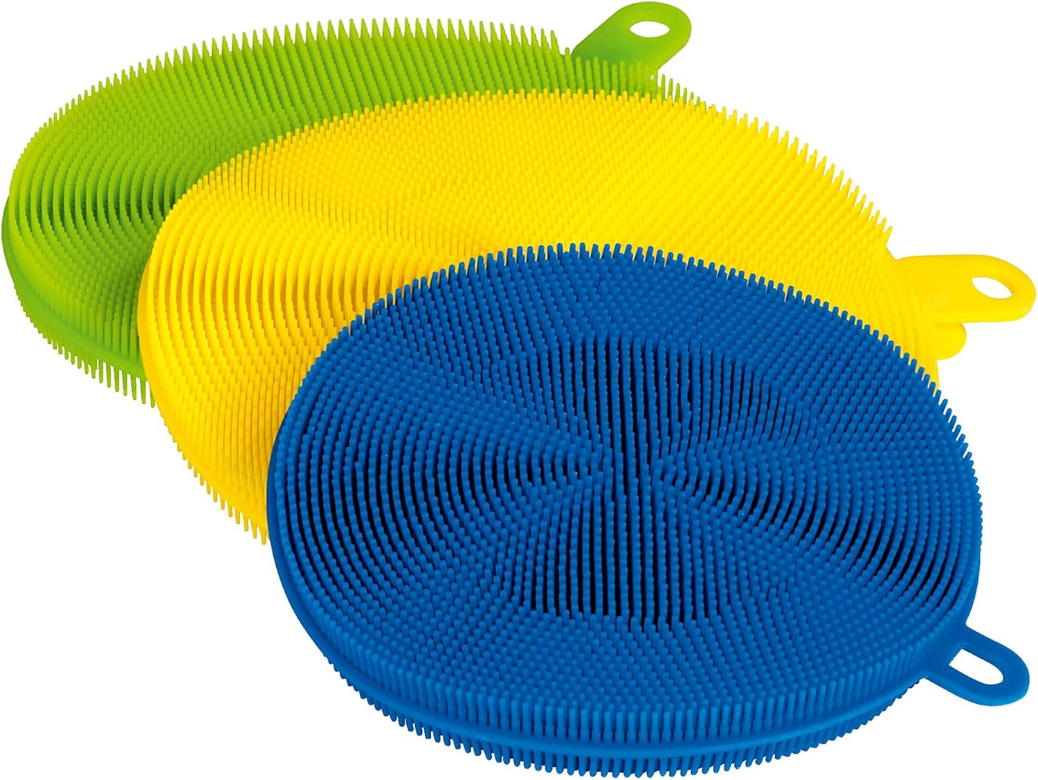 CLEANmaxx 02619 Silikonschwamm | 3-TLG. Set | Antibakteriell | 12/14 cm | Bürste | Schwamm