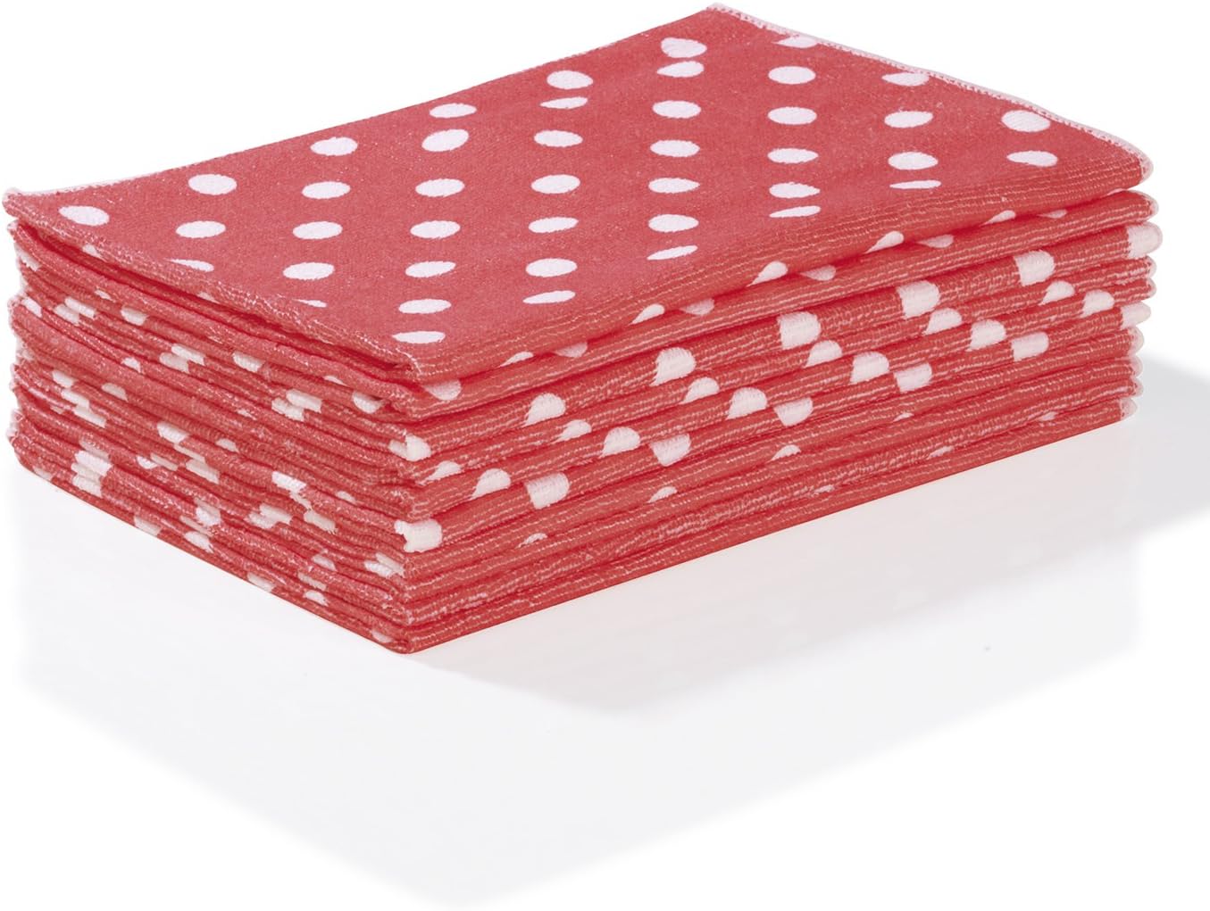 CLEANmaxx 03347 Geschirrtuch Mikrofaser Pünktchen 10-TLG. Rot/Weiß Geschirrtuch, Polyester, 40 x 60 cm — Ansicht 3