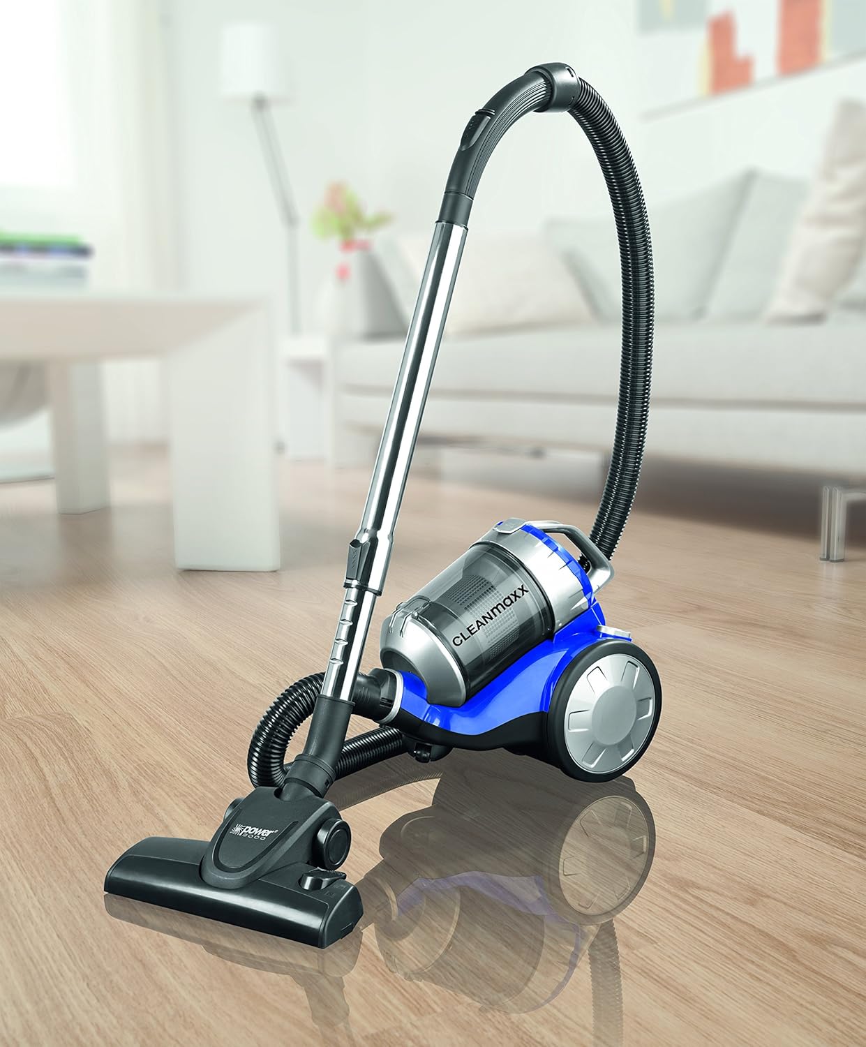 cleanmaxx 09897 Zyklon-Staubsauger | 700 W | Beutellos | Haushaltsreinigung | Power 3000 | Bodenreinigung EEK A++, blau/silber — Ansicht 4