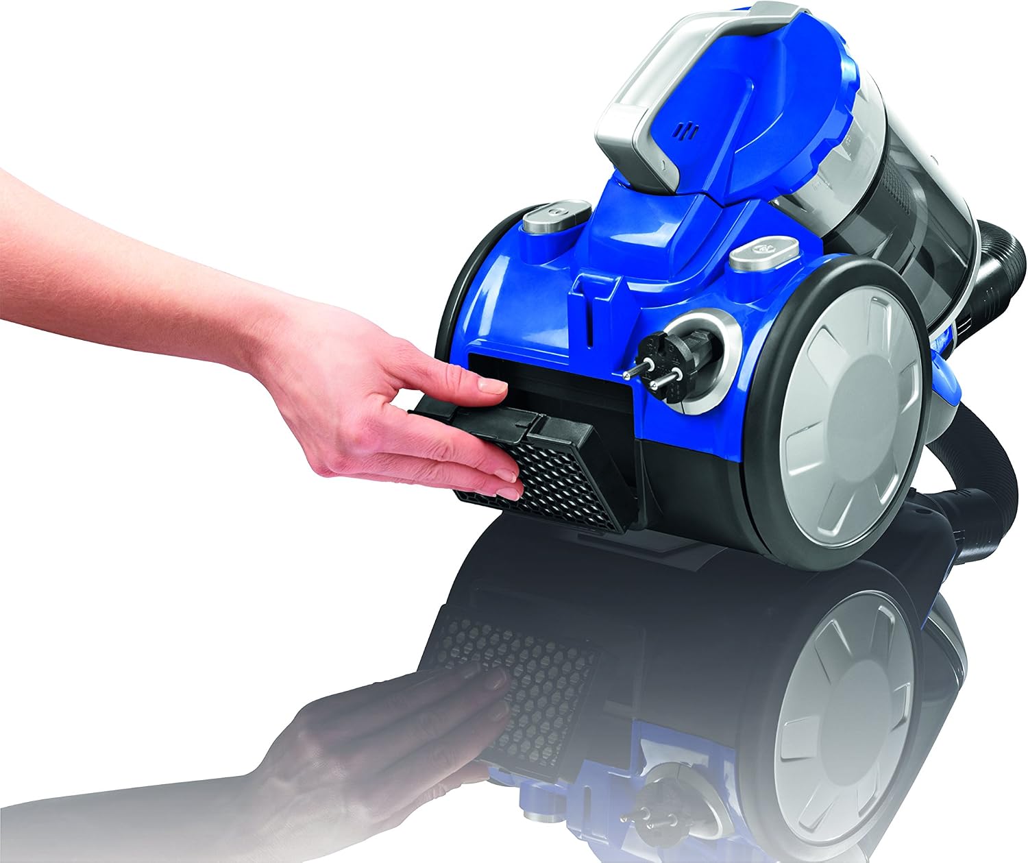 cleanmaxx 09897 Zyklon-Staubsauger | 700 W | Beutellos | Haushaltsreinigung | Power 3000 | Bodenreinigung EEK A++, blau/silber — Ansicht 5