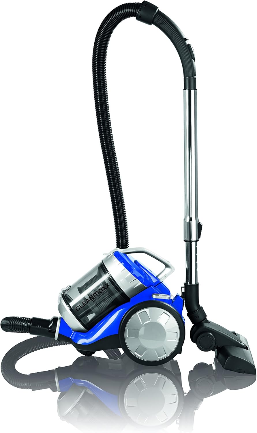 cleanmaxx 09897 Zyklon-Staubsauger | 700 W | Beutellos | Haushaltsreinigung | Power 3000 | Bodenreinigung EEK A++, blau/silber