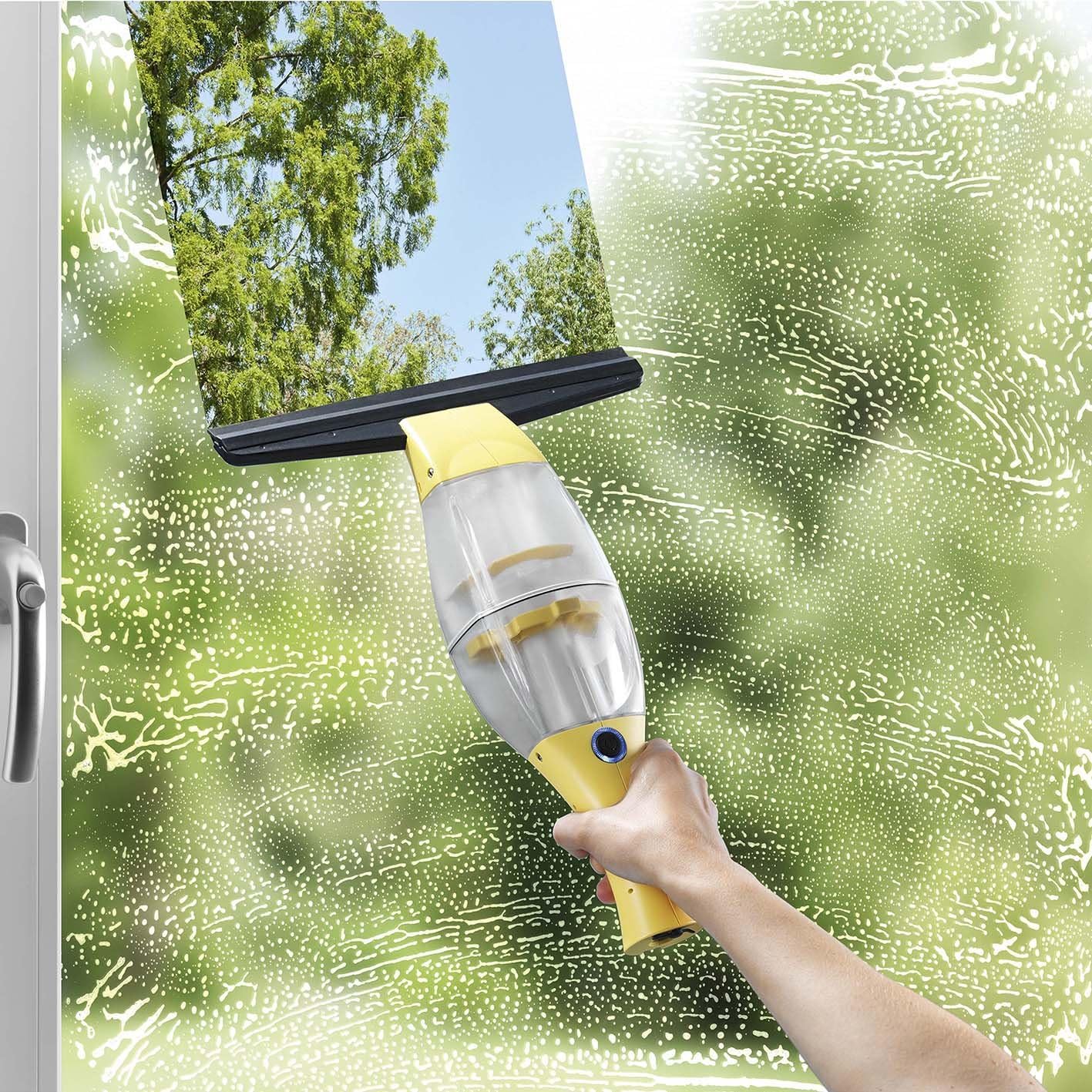 CLEANmaxx Akku-Fensterreiniger | Streifenfreie Sauberkeit | z.B. für Fenster, Fliesen, Spiegel | Keine Tropfen | Li-Ion Akku 1500 mA |[Gelb] — Ansicht 3