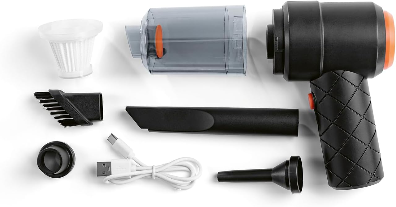 CLEANmaxx Akku-Handstaubsauger im 6-TLG. Set | Kabbelloser & Beutelloser Handsauger | Mit Saug- & Gebläsefunktion | leistungsstarker Akku & leichtes Design | Ideal für das Auto, Krümel & Tierhaare — Ansicht 2