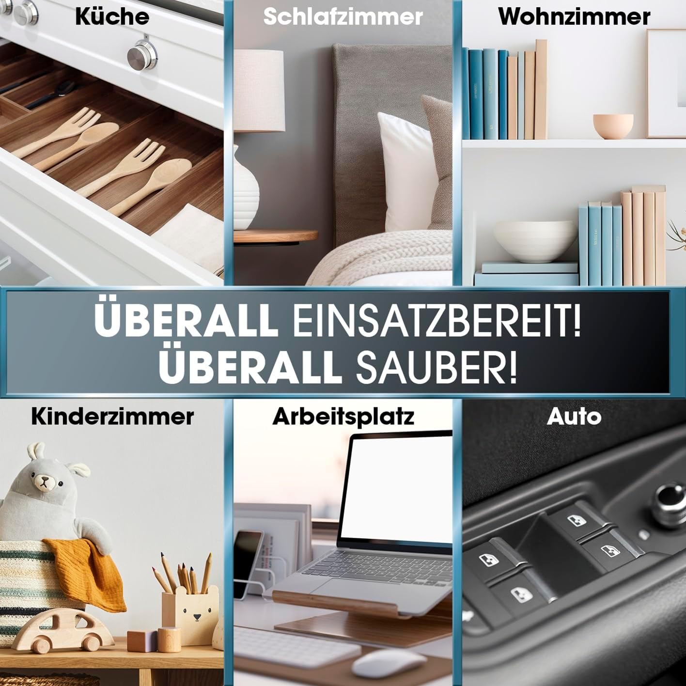 CLEANmaxx Akku Handstaubsauger | Staubsauger kabellos mit Saug-, Gebläse- und Vakuumierfunktion | Handstaubsauger-Set + 7 Aufsätze | Akkustaubsauger – ideal als Autostaubsauger — Ansicht 5