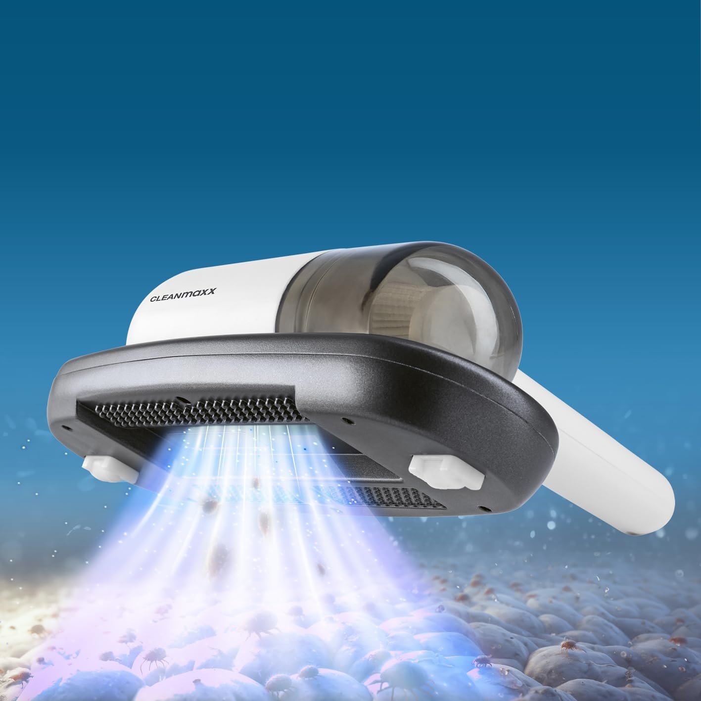 CLEANmaxx Akku-Milben-Handstaubsauger | Matratzenreiniger mit UV-C Licht | Vernichtet 99,9% Aller Milben | Inkl. EPA Filter und 120ml Staubbehälter | Ideal für Allergiker, Reisen & Camping — Ansicht 4