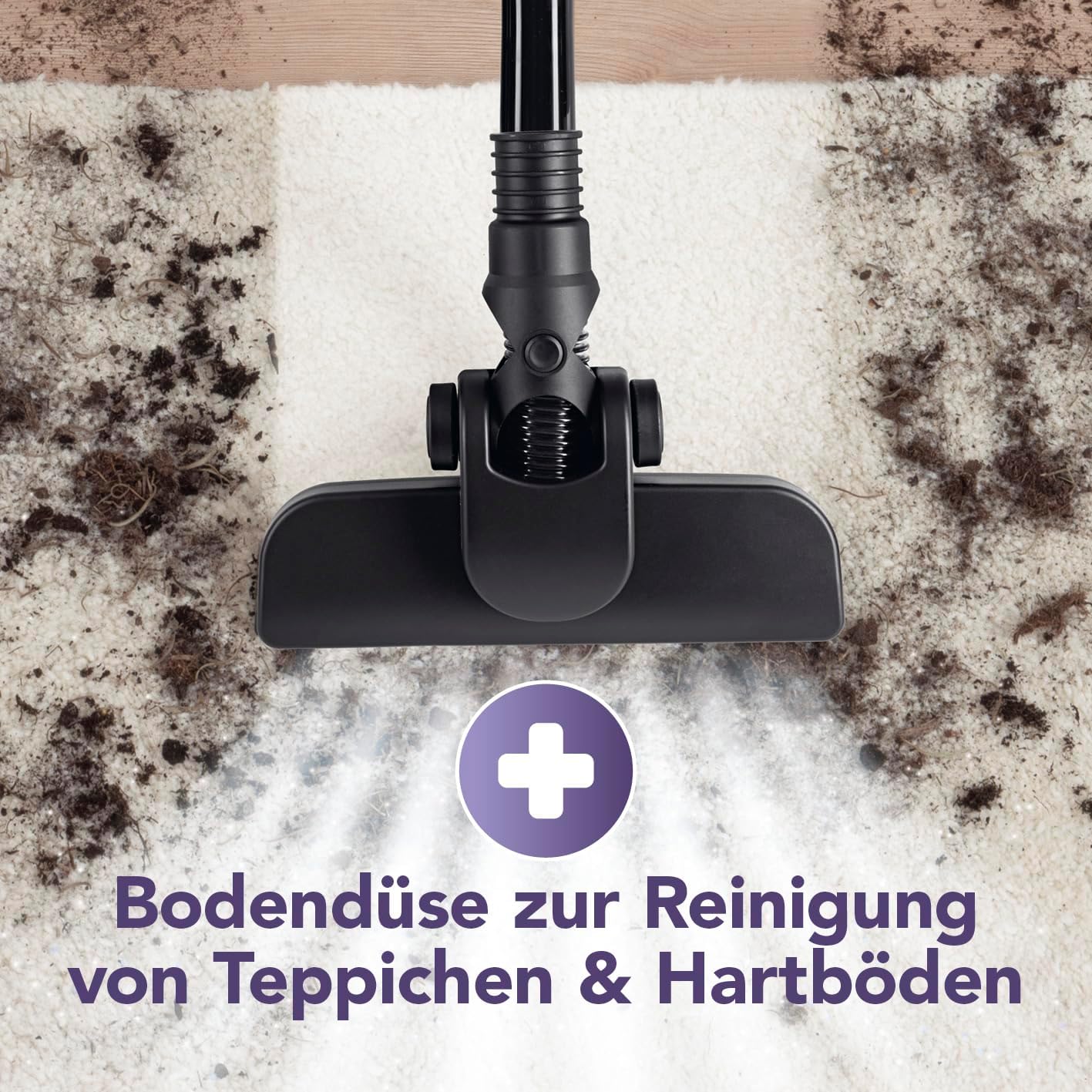 CLEANmaxx Akku Staubsauger | 2in1 Handstaubsauger & Bodenstaubsauger | max. 30 Min. Laufzeit | kabellos, leistungsstark, wiederaufladbar | mit Verlängerungsrohr (80 cm) & Düsen-Set — Ansicht 4
