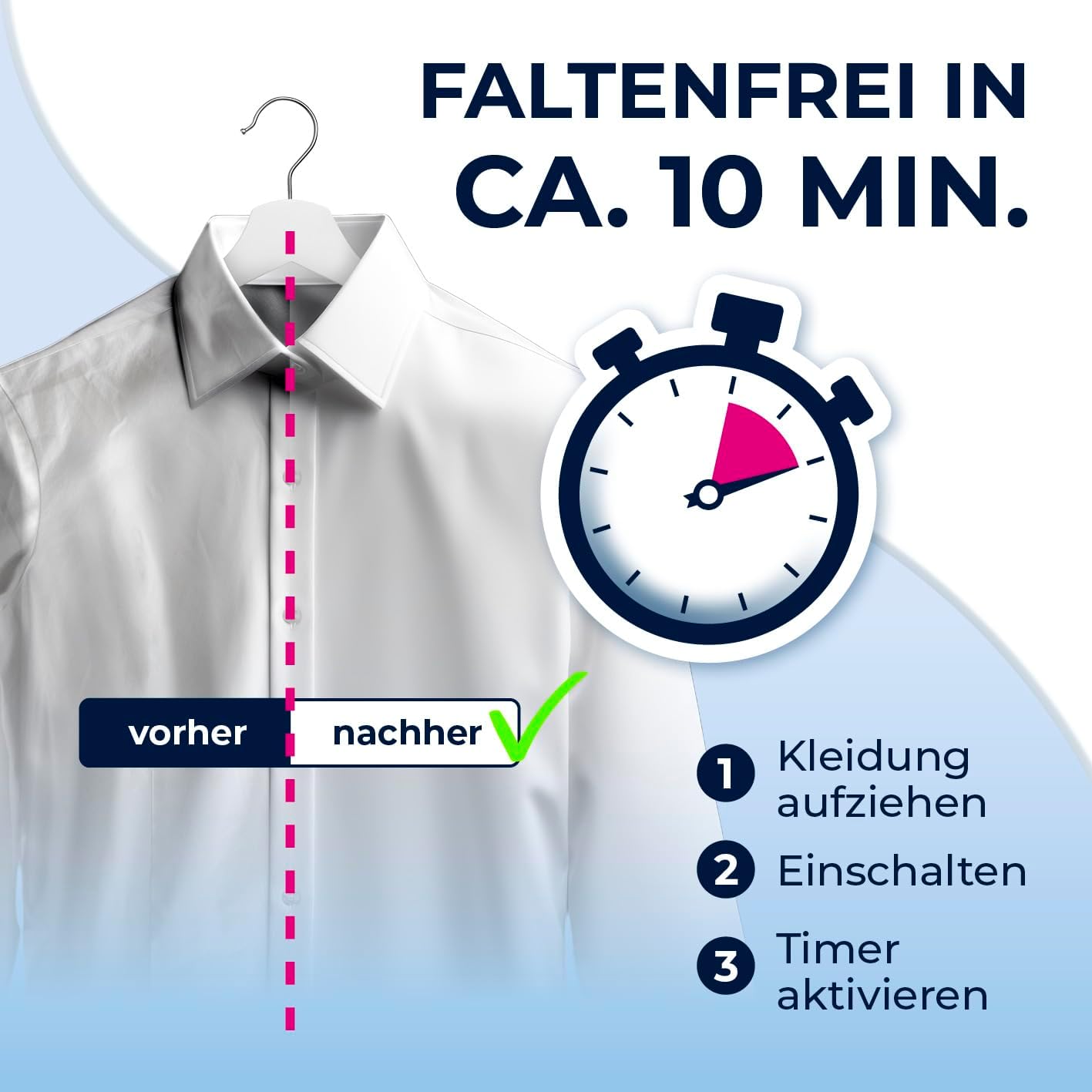 CLEANmaxx automatischer Hemdenbügler inklusive Hosenaufsatz | Bügler für Hemden, Blusen & Hosen, schonender als Wäschetrockner und Bügeleisen | Trocknen und in Minuten knitterfrei [hellblau] — Ansicht 3