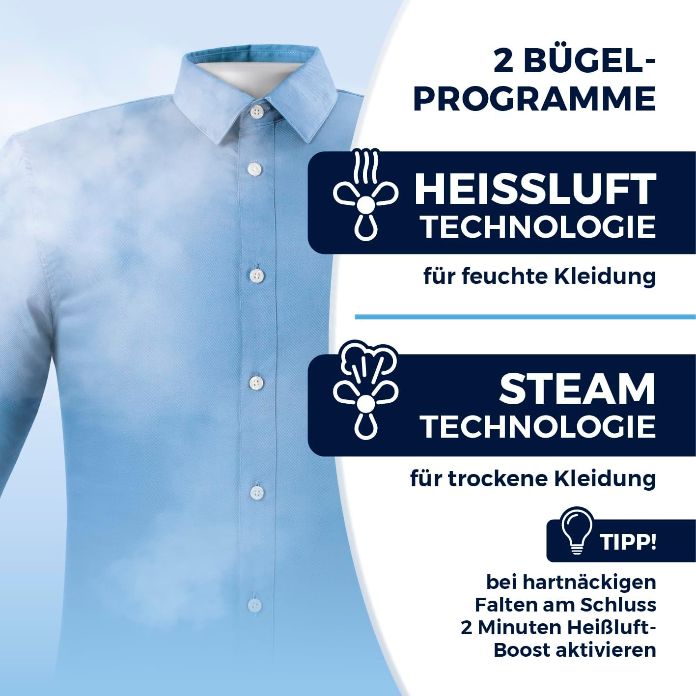 CLEANmaxx automatischer Hemdenbügler mit Dampffunktion inklusive Hosenaufsatz | Innovativer Bügler für Hemden & Blusen, Bügelautomat | Schonender als Wäschetrockner und Bügeleisen — Ansicht 5