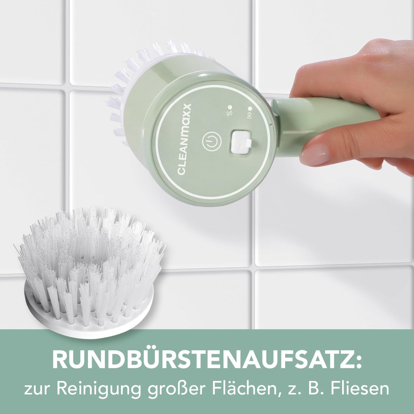 CLEANmaxx Ersatz-Bürstenkopf 3-TLG. | Ersatzaufsatz Set für Akku-Reinigungsbürste | Reinigungsbürste für Fliesen, Waschbecken, Bad, Küche & Polieren — Ansicht 3