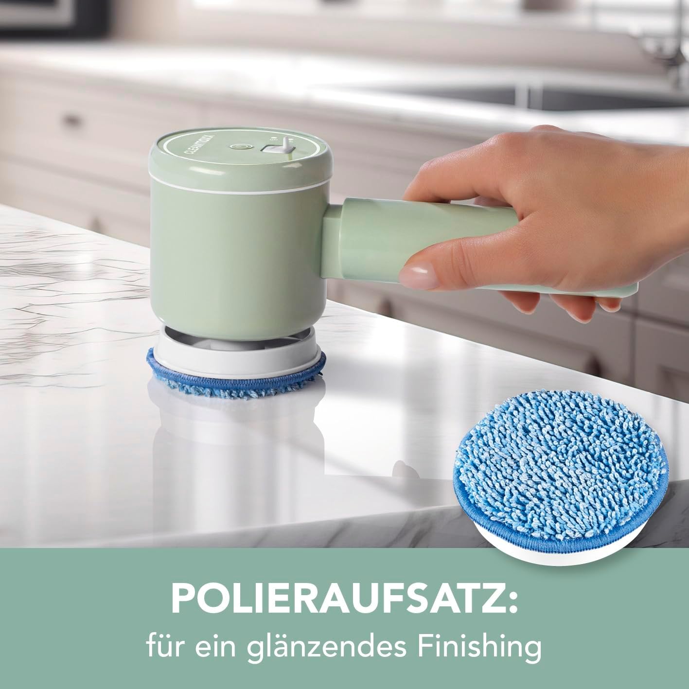 CLEANmaxx Ersatz-Bürstenkopf 3-TLG. | Ersatzaufsatz Set für Akku-Reinigungsbürste | Reinigungsbürste für Fliesen, Waschbecken, Bad, Küche & Polieren — Ansicht 4