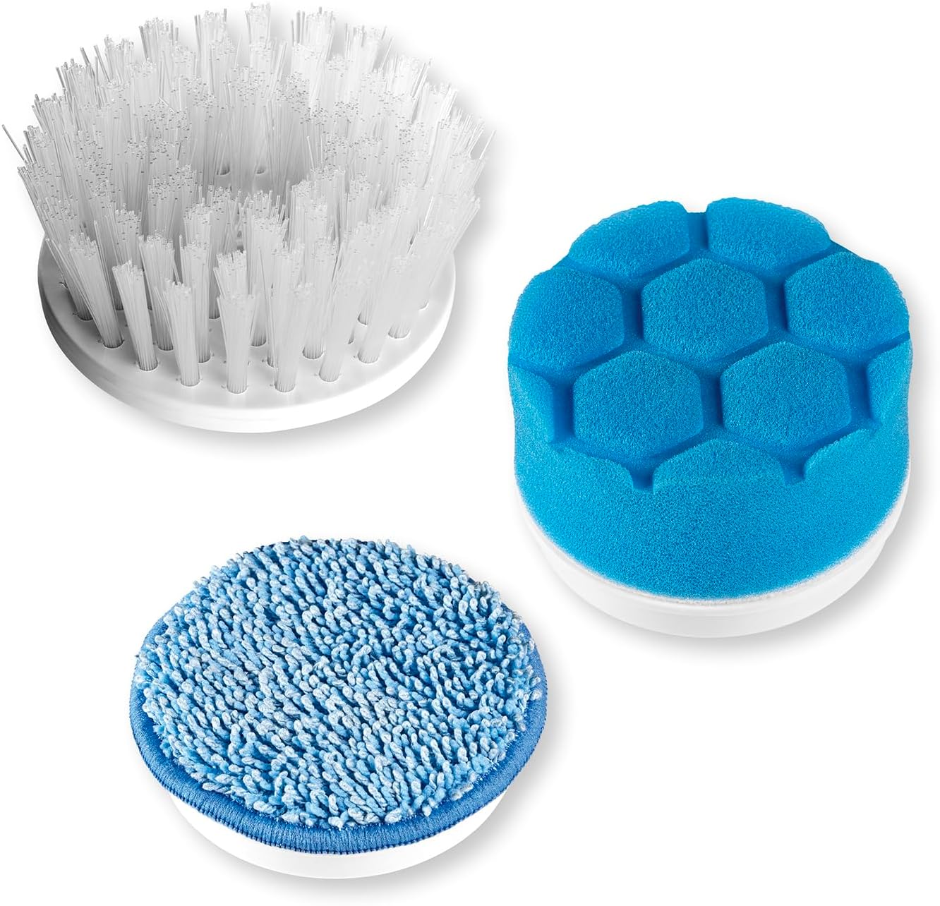CLEANmaxx Ersatz-Bürstenkopf 3-TLG. | Ersatzaufsatz Set für Akku-Reinigungsbürste | Reinigungsbürste für Fliesen, Waschbecken, Bad, Küche & Polieren