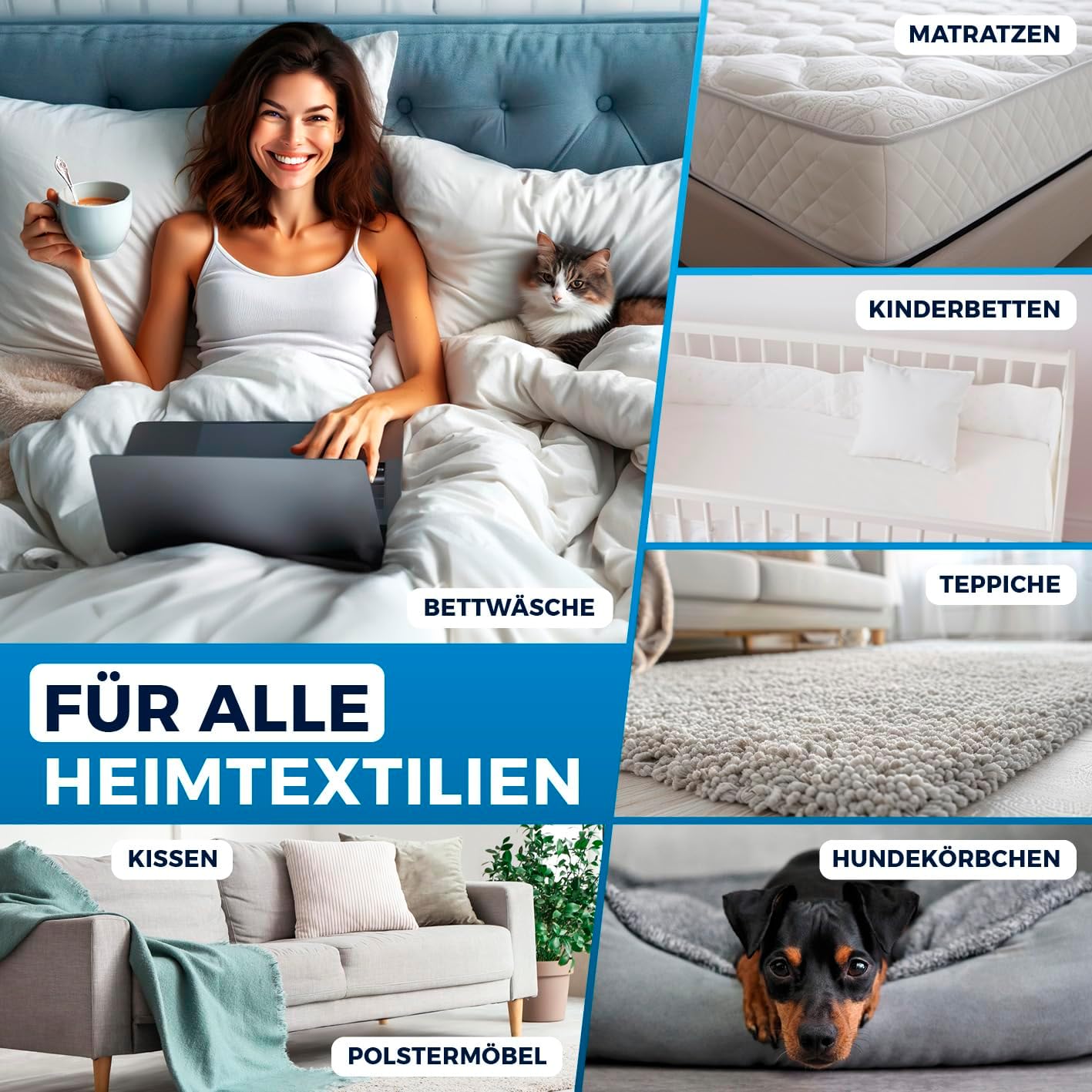 CLEANmaxx Milben Hand-Staubsauger vernichtet bis zu 99 Prozent Aller Milben | Effektive, chemiefreie Reinigung mit UV-C-Licht | Perfekt auch für Allergiker zum Absaugen & Desinfizieren von Matratzen — Ansicht 4