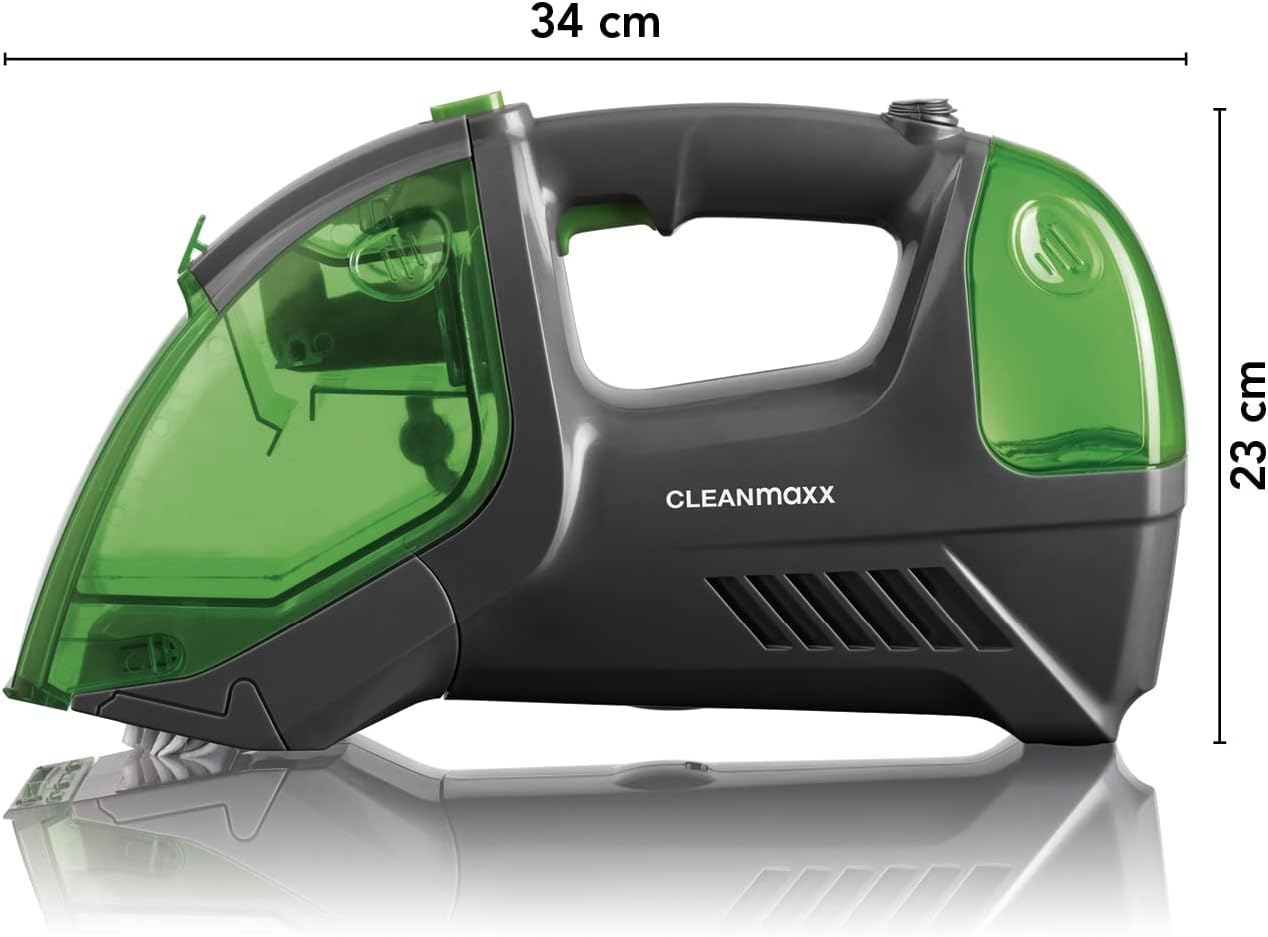 CLEANmaxx Polster- & Teppichreiniger | kabellos, tragbar und handlich | geeignet für Polstermöbel, Matratzen, Teppiche und Autositze | 2200mAh Akku für bis zu 15 min Dauerbetrieb [anthrazit/grün] — Ansicht 4