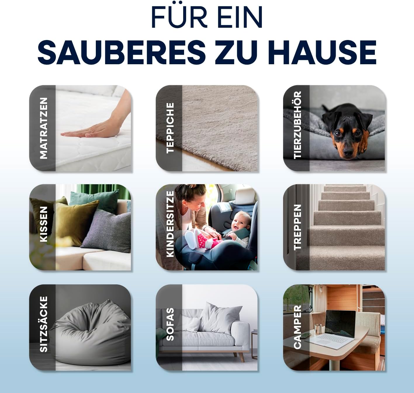 CLEANmaxx Polsterreiniger Gerät Kompakt Pro inkl. Teppichreiniger Mittel | 13 kPa Nasssauger für Polster - auch ideal als Teppich Reinigungsgerät | Sofa Reiniger für Waschsauger mit Doppelkammer-Tank — Ansicht 6