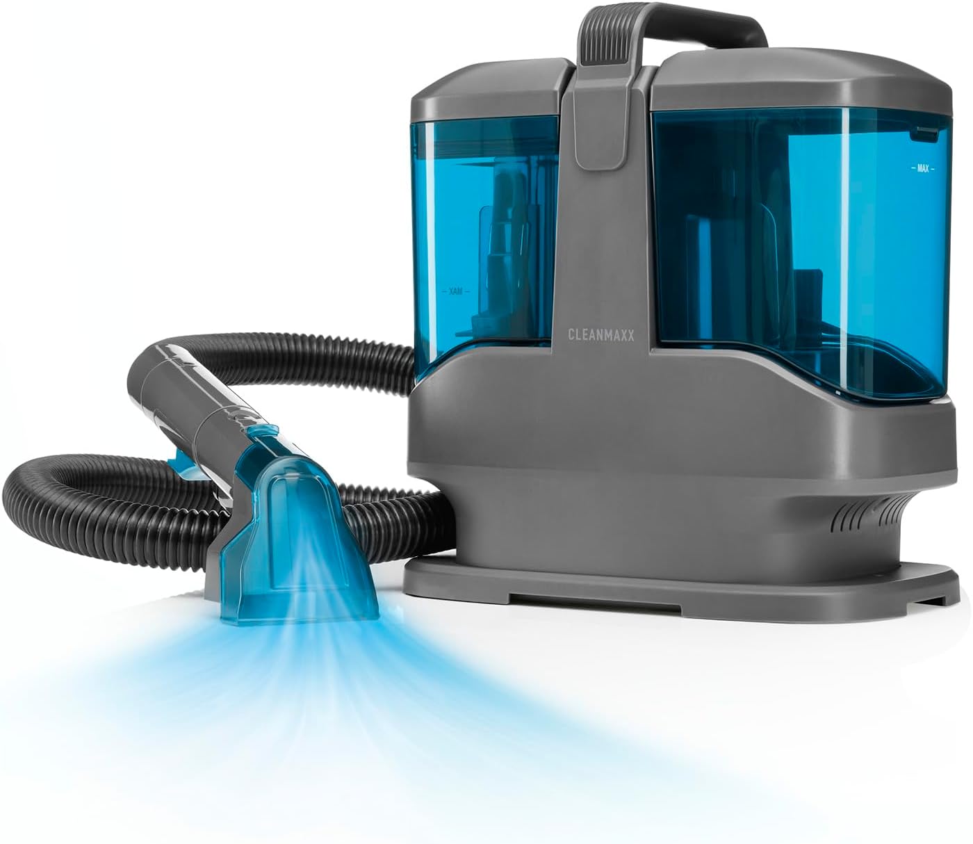 CLEANmaxx Polsterreiniger Gerät Kompakt Pro | Nasssauger & Teppichreiniger in einem | 13 kPa Waschsauger für Polster & Autositze - auch ideal als Teppich Reinigungsgerät | Sofa Reiniger mit Dual-Tank