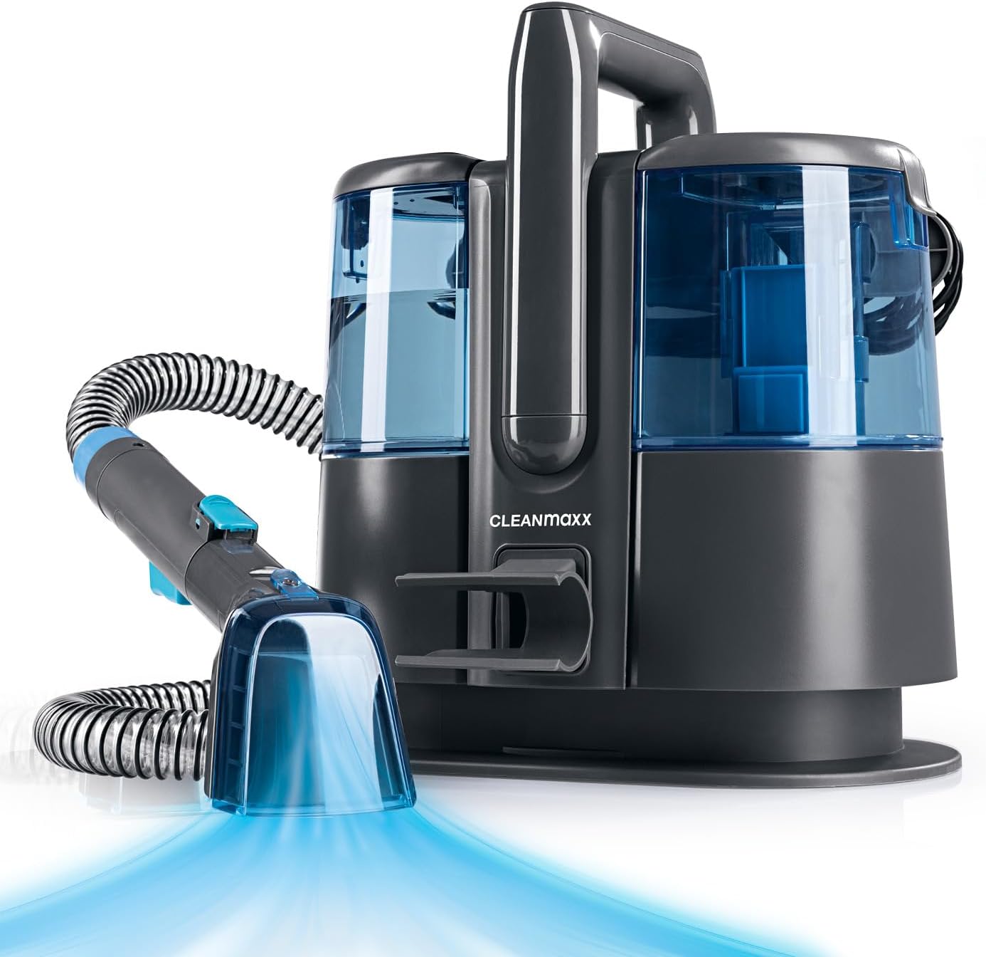 CLEANmaxx Pro Power Polsterreiniger Gerät 600W Blau | leistungsstarker Waschsauger mit Dual-Tank & Selbstreinigung | ideal für Sofa Auto Teppich Polster | starke Fleckenentfernung