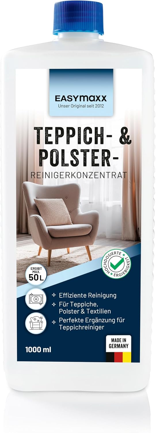 CLEANmaxx Teppich-Shampoo 1 x 1000 ml | Perfekte Kombination mit dem Hartboden- und Teppichreiniger PRO, auch für andere Wasch- und Teppichsauger geeignet | Spezialfleckenformel und Farbauffrischer