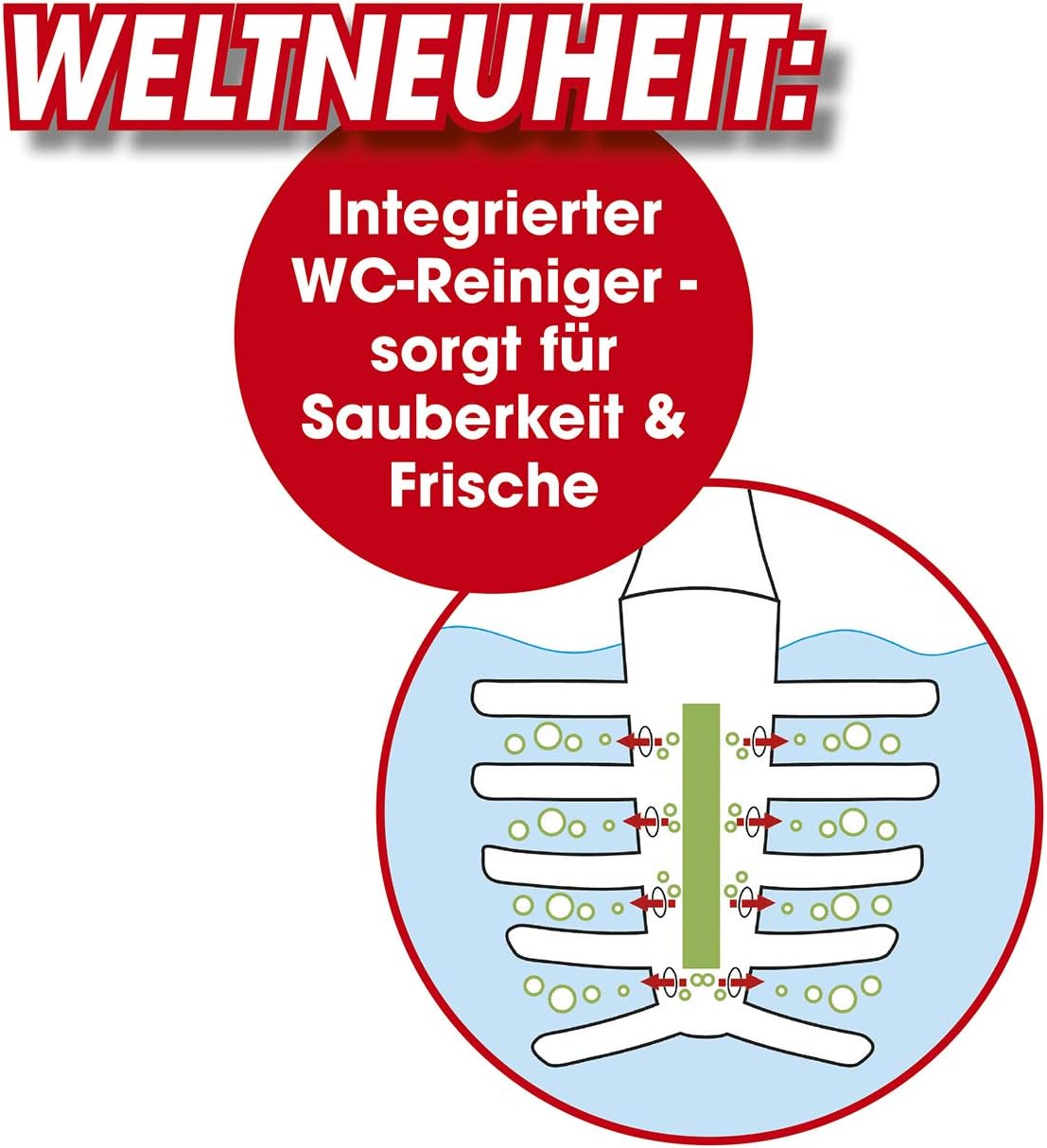 CLEANmaxx WC-Bürste Silikon mit integrierten Reiningungsmittel und Duft | WC-Reiniger | Toilettenreiniger | Toilettenbürste | Klobürste | Garnitur — Ansicht 5
