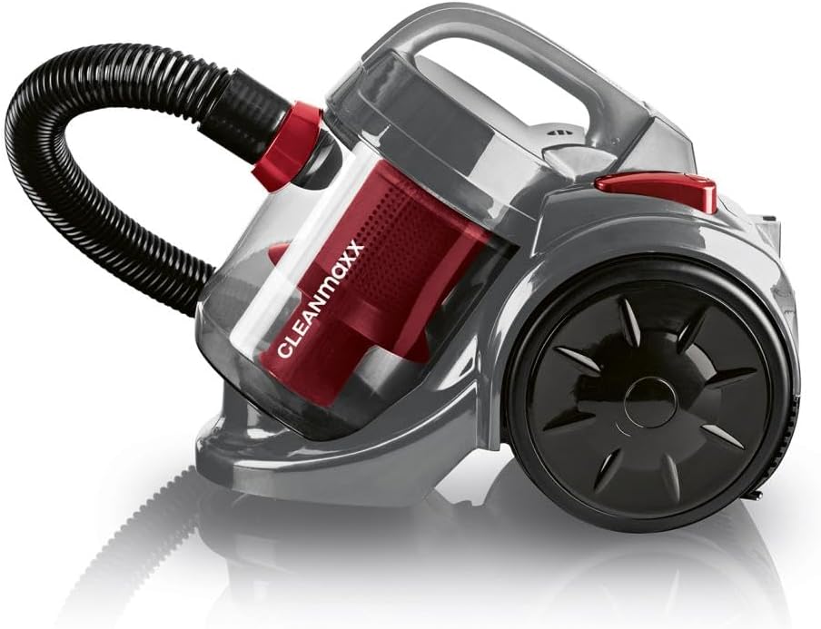 CLEANmaxx Zyklon-Bodenstaubsauger, 800 Watt, schwarz-rot, leistungsstark und kompakt, inkl. Zubehör für vielseitige Reinigung — Ansicht 2